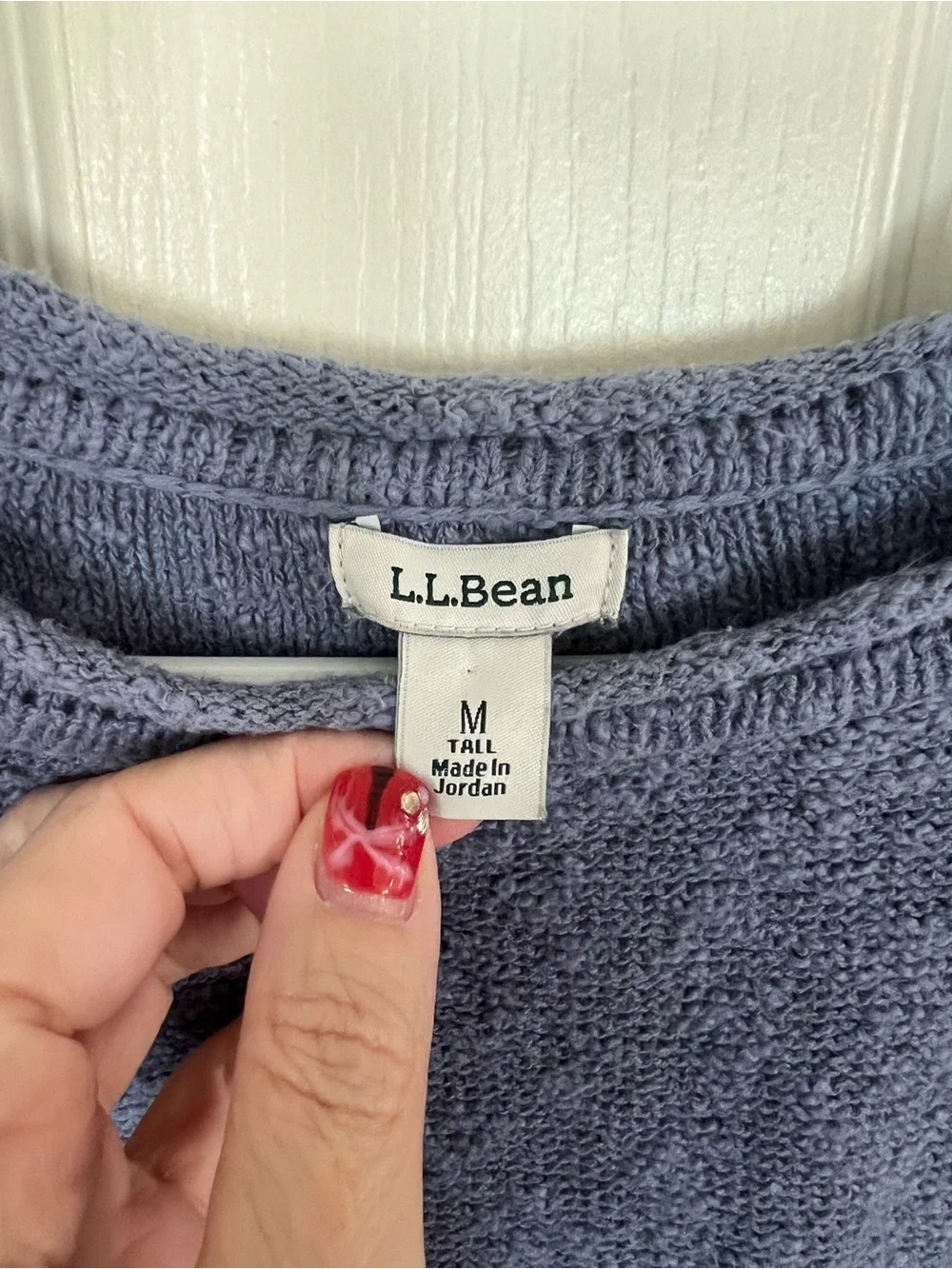 L.L.Bean Cotton Knit Sweater Blue Cottagecore Grandpa Coastal